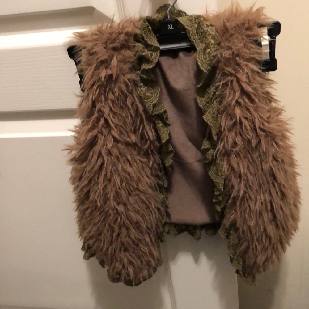 M.L. Kids Brown Faux Fir Vest